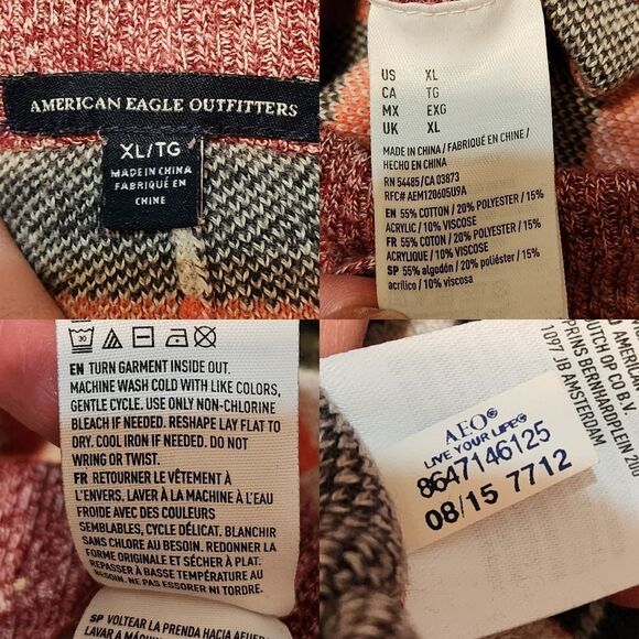 🔺️American Eagle Tribal Design Drawstring Sweater Jogger Pants XLarge - Picture 10 of 12